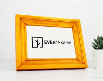 Yellow Picture Frame Made from Natural Birch Hardwood; Available for custom sizes!