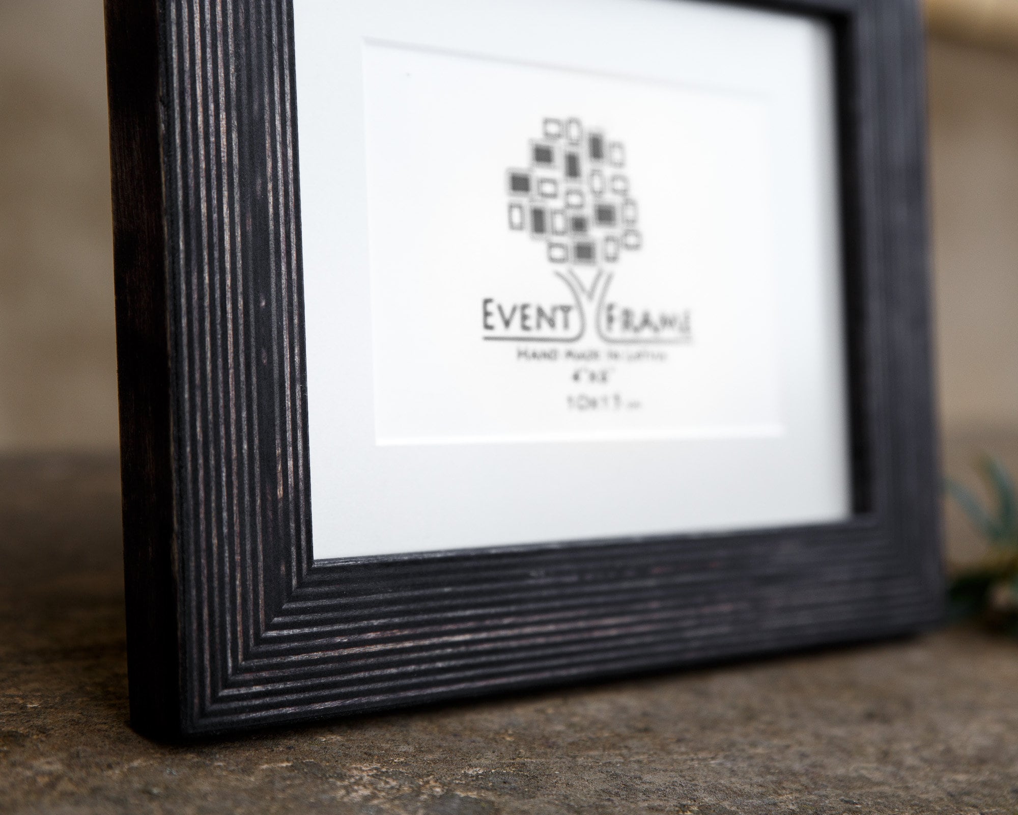 4x6 Picture Frame With Matboard, Black Wooden Photo Frame With White