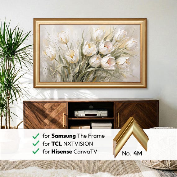 Metallic Gold TV Frame Bezel Custom Made for Samsung the Frame