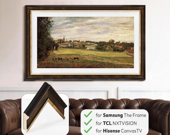 Dark Brown & Gold TV Frame for Samsung The Frame, TCL NXTVISION and Hisense CanvasTV