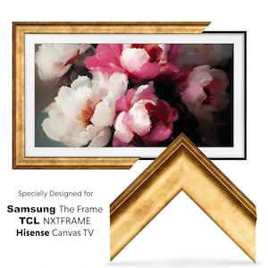 Matte Gold TV Frame for Samsung The Frame, Hisense CanvasTV, TCL NXTFrame