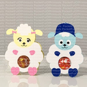 Sheep LINDT chocolate Holder also available on www.pocketfullofprintouts.com