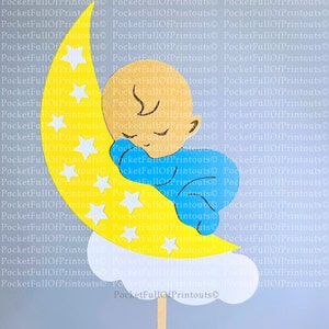Baby Moon sleeper/cake topper /layered digital SVG template - Cricut Joy compatible