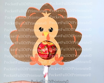 Plantilla SVG digital - Soporte de piruleta de Acción de Gracias de Turquía - Cricut Joy Compatible