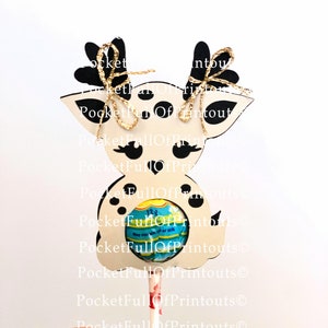Plantilla SVG digital - 2 capas - Soporte de piruleta de reno - Cricut JOY Compatible