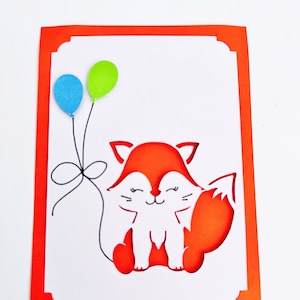 Woodland fox card topper dessiner et couper le modèle SVG numérique... Compatible Cricut JOY