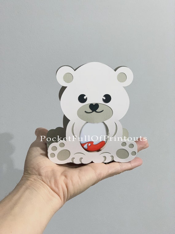 Polar Bear / Teddy bear chocolate holder template fits kinder