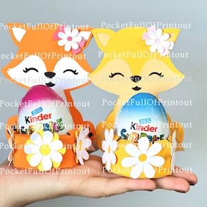 Plantillas para porta chocolates Spring Woodland Fox que se adaptan a 5 tipos de chocolate