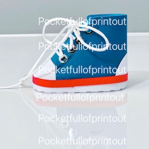 Zapato de bebé con cordones para ducha_ decoración de guardería o plantilla digital de cartulina de favor de fiesta