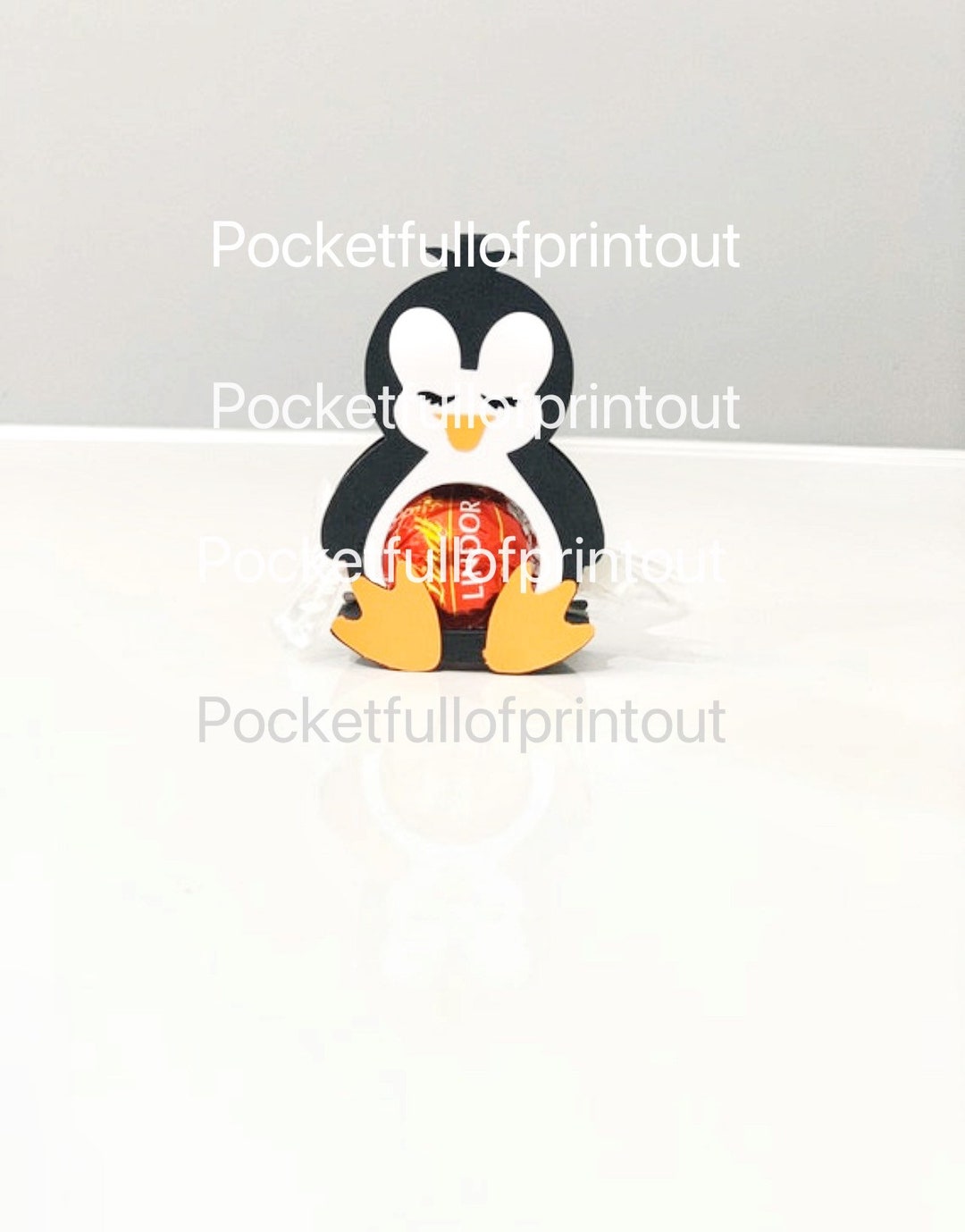 Digitale Vorlage für einen Pinguin LINDT Schokoladenhalter mit