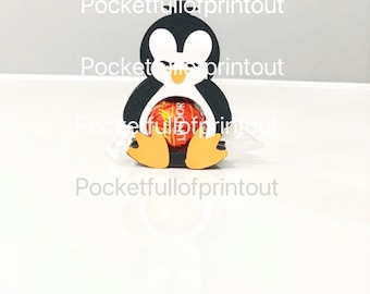 Modello digitale per un portacioccolatini Pinguino LINDT con occhi chiusi e occhi aperti - compatibile con Cricut JOY VECCHIO e nuovo design fornito