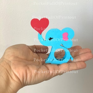 Modelo SVG digital de porta-chocolate Elephant LINDT também disponível em www.pocketfullofprintouts.com