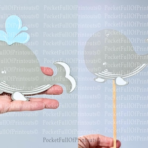 Whale banner_card topper_cake topper - digital template...cricut Joy compatible