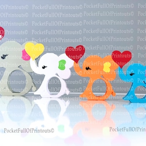 Digital templates for Elephant BUNDLE Kinder Surprise, creme egg and LINDT