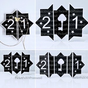 Modèle numérique pour carte Star tri fold 21st Birthday - (dimensionnement pour les grandes machines de découpe uniquement)