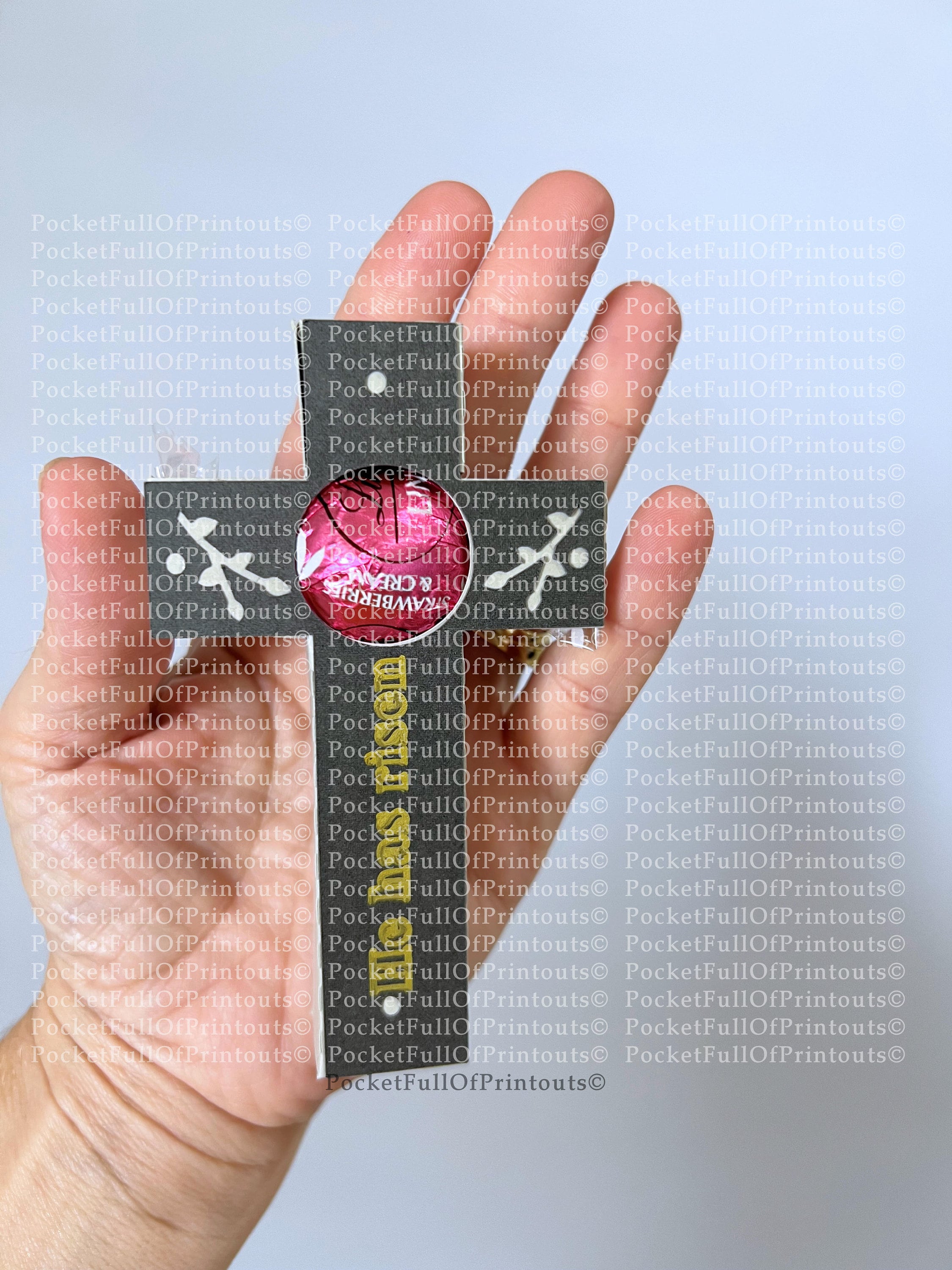 Modèle SVG numérique - Modèle de support de chocolat LINDT Cross Easter