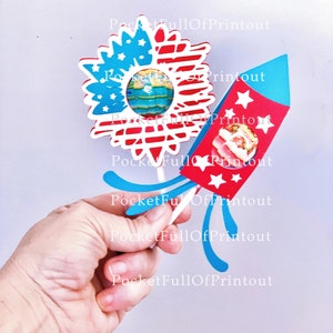 Fireworks Lolli holder Digital SVG template - Cricut Joy compatible
