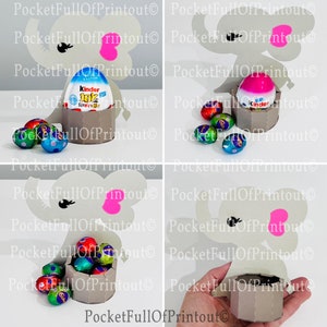 Modello digitale - modello SVG digitale porta cioccolato pasquale ELEPHANT - (compatibile con Cricut Joy per tutte le dimensioni tranne le uova Kinder)
