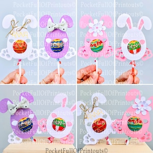 Digital templates for Egg Bunny lollipop holders   (single layer template and  2 layer template included) - Cricut JOY Compatible