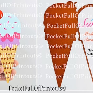 Digitale SVG Vorlage - Eis Party Einladungskarte - (cricut Joy kompatibel)