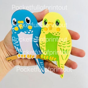 Budgie card/cake topper /layered digital SVG template - Cricut Joy compatible