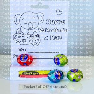 Digital SVG Template for Cricut JOY - Koala valentines activity gift box