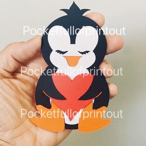 Pingüino San Valentín carta de amor amigo - LAYERED CARD CRAFT