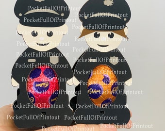 Digital SVG Template - Policeman easter egg chocolate holder