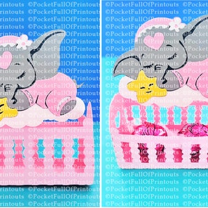 ELEFANT Baby-Dusche-Geschenk-Box oder Dekoration - Digitale SVG-Vorlage (nicht empfohlen für Cricut Joy)