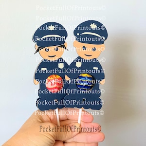 Plantilla SVG digital - Soporte de piruleta de policía - Compatible con Cricut JOY