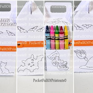 Digital SVG Template - Halloween coloring/activity gift box  (NOT for JOY Machine)