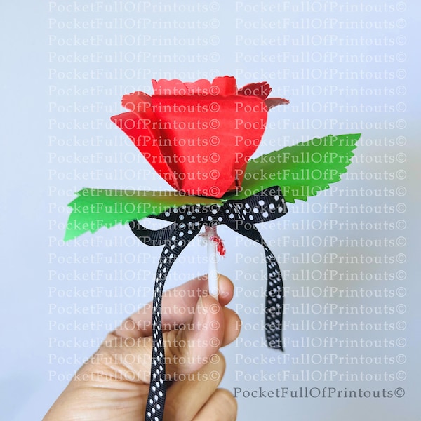 Digital template for easy 3 layer Rose Lollipop holder - Cricut JOY COMPATIBLE