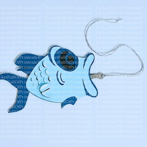 Plantilla SVG digital - Titular de la tarjeta de regalo de pescado...Cricut JOY COMPATIBLE