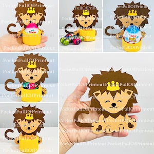 Modello SVG digitale porta cioccolato pasquale leone - compatibile con Cricut Joy