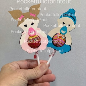 Baby Junge und Mädchen Lollipop Halter Digitale Vorlage