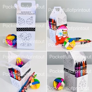 Christmas coloring/activity gift box digital  SVG template  FOR Cricut JOY