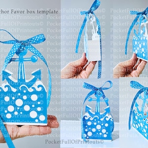 Anchor favor box for Birthday / Baby shower PARTY decor  - digital templates