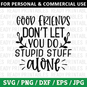 Good Friends Don't Let You Do Stupid Stuff Alone SVG, Friends Svg, Png, Best Friends Svg, BFF Svg, Svg Files for Cricut, Silhouette
