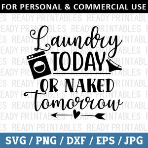 Laundry Today Or Naked Tomorrow SVG, Laundry Svg, Png, Laundry Room Sign, Funny Laundry Svg, Svg Files for Cricut, Silhouette