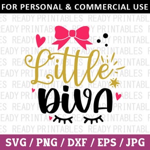 Little Diva SVG, baby Svg, Png, pasgeboren Svg, babyjongen Svg, babymeisje Svg, baby rompertje Svg, Svg-bestanden voor Cricut, silhouet