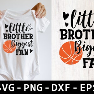 Little Brother Biggest Fan SVG, Baloncesto Svg, Png, Deportes Svg, Baloncesto Divertido Svg, Archivos Svg para Cricut, Silueta