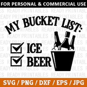Moja lista życzeń SVG, Alkohol SVG, Png, Zabawny Alkohol SVG, Cytaty o Alkoholu SVG, Pliki SVG dla Cricut, Sylwetka