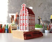 Miniature Tealight House quot Luxemburg quot Miniature Christmas House Architecture Model Putz House Christmas Village Shelf Decoration