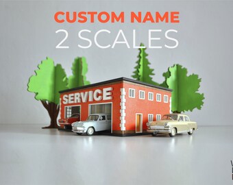 Personalized Name Gift Wooden Toy Car Parking Garage, Kids & Toddler Playset Laser Cut Digital Pattern | Dollhouse Garage Ready Cutting File