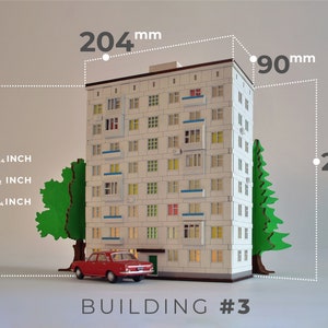 Brezhnevka Apartment Buildings Laser Cut Files Set DIY Night Lamps Architectural Models CNC Vector Templates Craft Files SVG/Cdr/Ai image 5