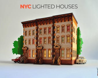 New York City Light Up Mini Buildings - Cozy Shelf Decor Pieces & Tea Light Candle Houses with Ambient Glow | Unique Thank You Gift for Home