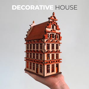 Dutch Canal Tea Light Candle House “Amsterdam” Christmas Village Mantelpiece Decor Accent | Holiday House DIY kit Gift for Unique Home Decor