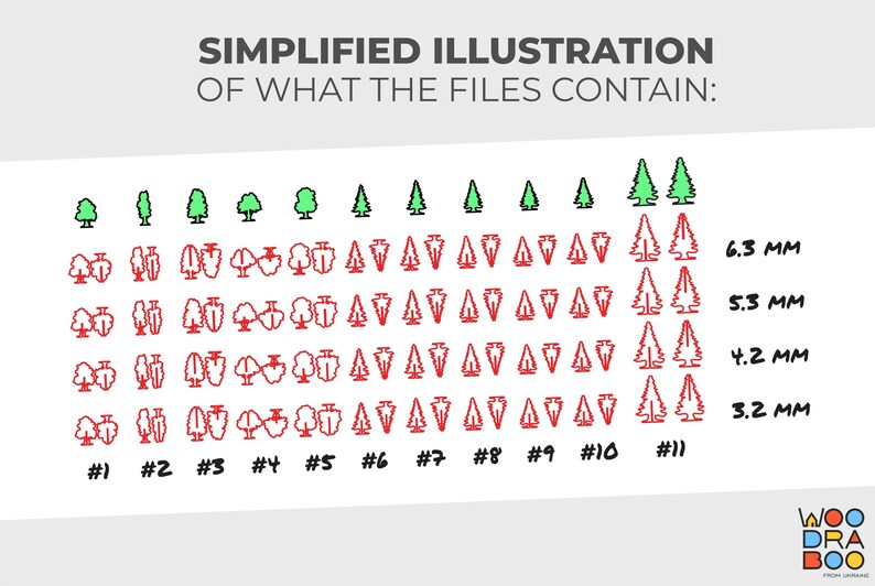 11 Standing Christmas Tree Ornaments SVG DXF Ready Vector Pattern
