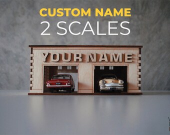 Toy Cars Parking Play Garage 3d Model Laser Cut File | Personalized Name Gift for Kids | Boys Dollhouse CNC plans Glowforge Vector Template