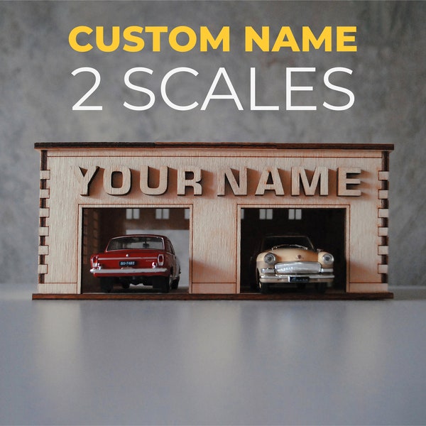 Toy Cars Parking Play Garage 3d Model Laser Cut File | Personalized Name Gift for Kids | Boys Dollhouse CNC plans Glowforge Vector Template